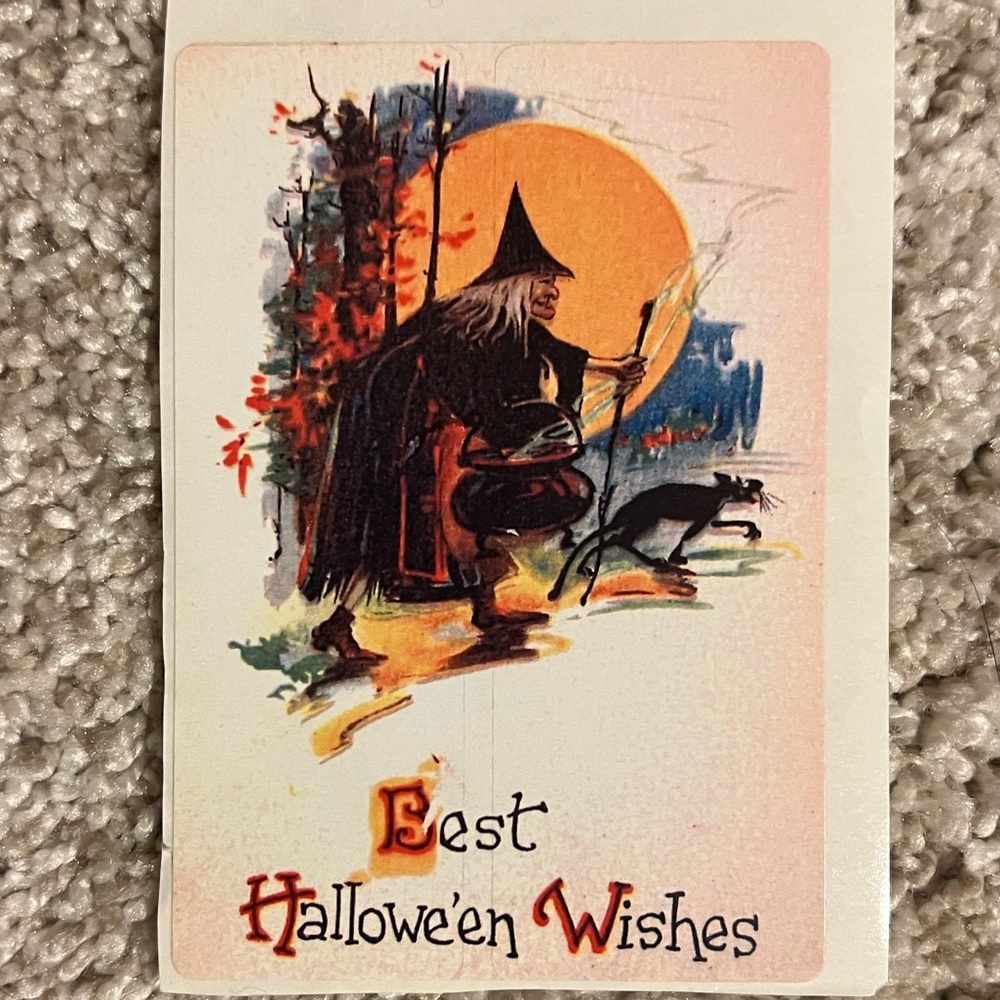 6/$12 🎃 Vintage Halloween Postcard Sticker